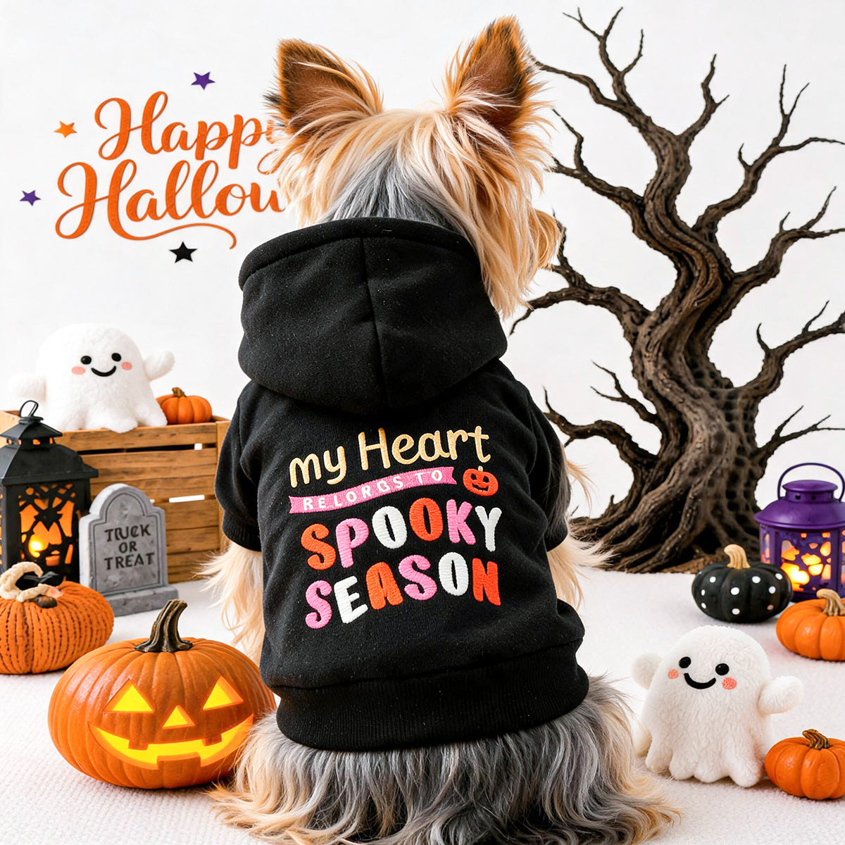 Pet Clothing for Dogs and Cats - Halloween Embroidered Hoodie Direct from Factory