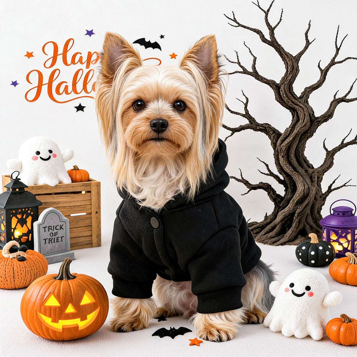 Pet Clothing for Dogs and Cats - Halloween Embroidered Hoodie Direct from Factory